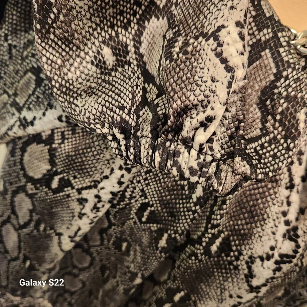 Michael Kors Print/Silver chain detailed dress. NWT. Size 3 X